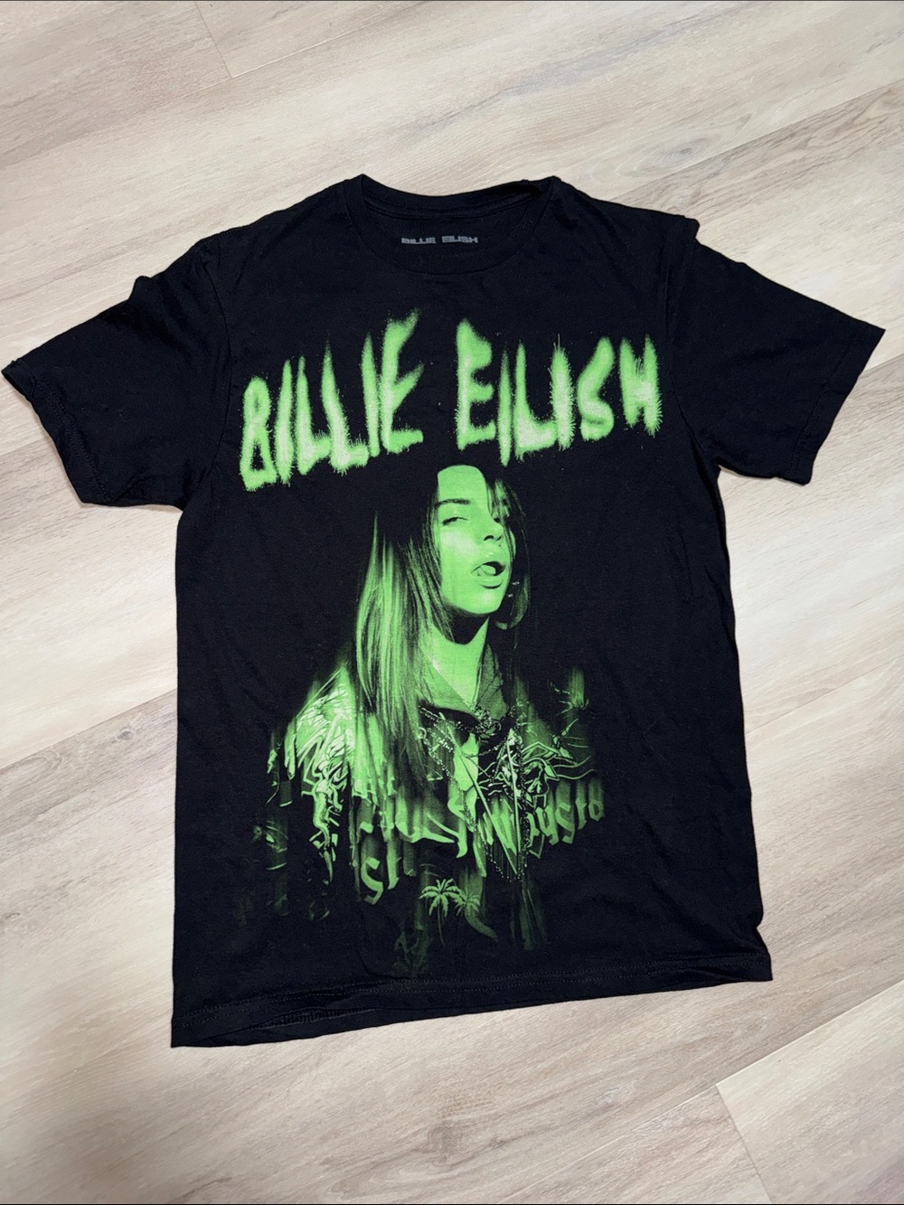 Black Tee with Neon Green Graphic